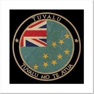 Vintage Tuvalu Oceania Oceanian Flag Posters and Art